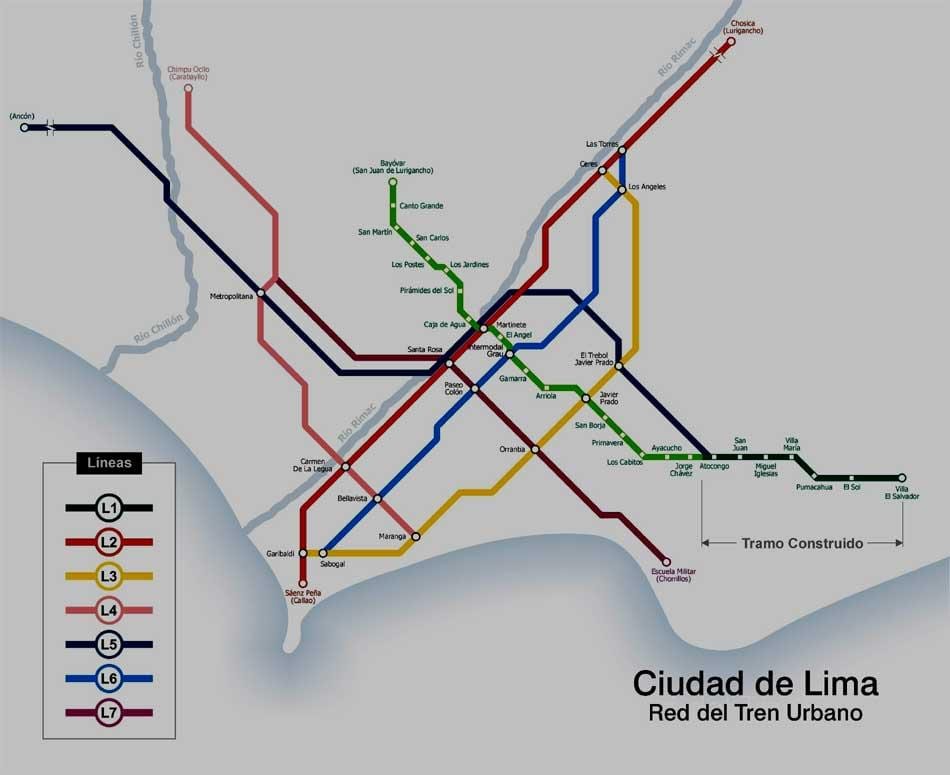 Метростанция Lima Перу картата