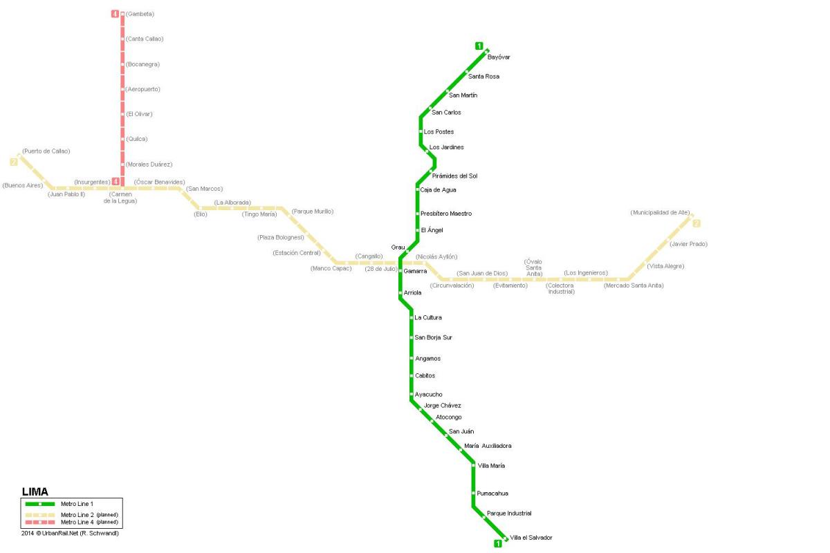 Карта на метрото Лима 