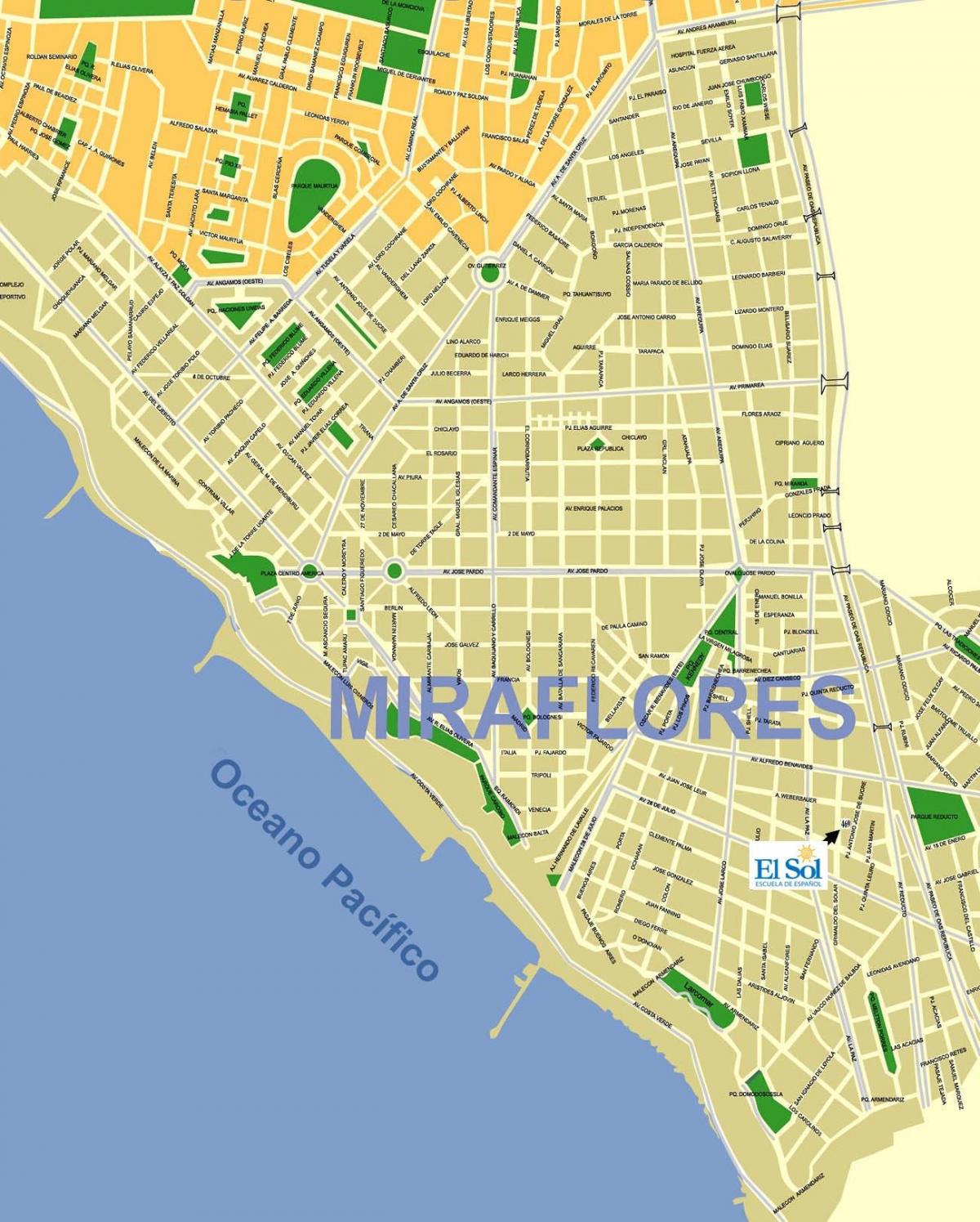 карта на miraflores в Лима, Перу